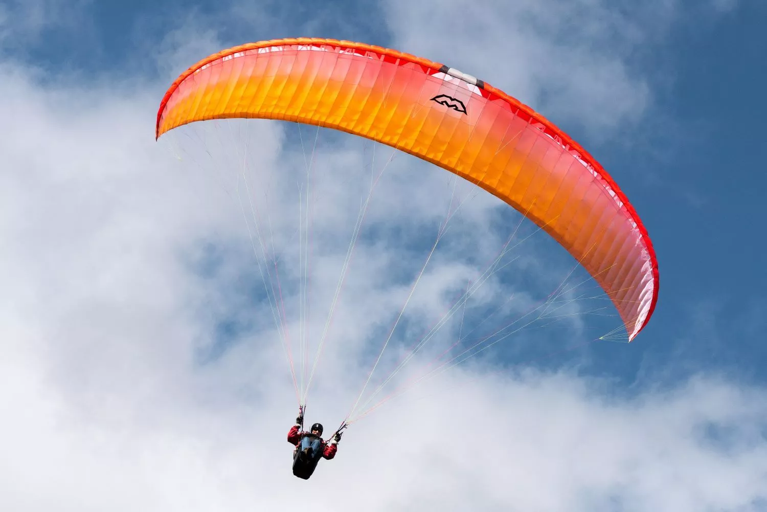 photo of a person paraglyding